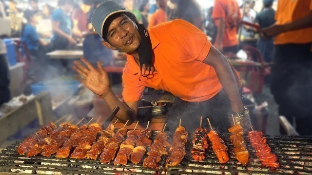 'NIGHT MARKET FOOD in Manila Philippines: BBQ & BLOOD STEW'