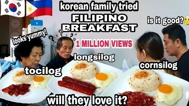 'My korean parents-in-law tried filipino breakfast / filipino food mukbang / longsilog/buhay sa korea'