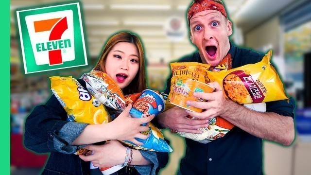 '10 KOREAN FOODS You\'ve Never Seen! UNIQUE Korean 7-Eleven Tour in Seoul'