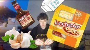 'Lunchable soaked in BBQ Sauce and Garlic! - Legit food review!'