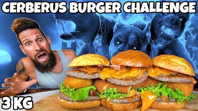 'CERBERUS BURGER Challenge - (3KG - 10000 calorie) - MAN VS FOOD'