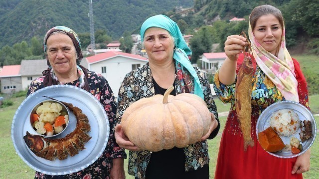 'Pumpkin Pilaf with Smoked Caspian White Fish a Perfect Delicious Village Food ◇Borani Polo'