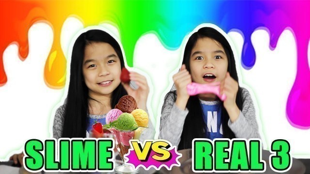 'SLIME VS REAL FOOD CHALLENGE [Part 3] | Tran Twins'