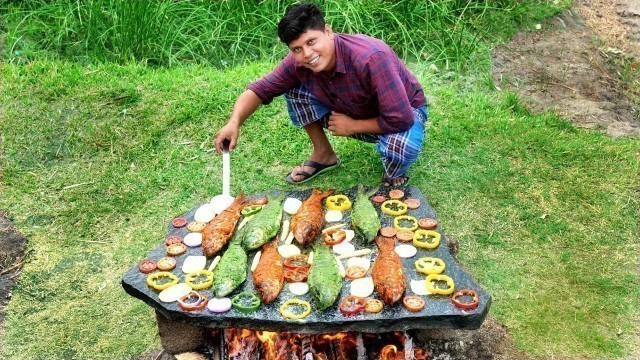 'STONE GRILLED FISH | കരിങ്കല്ലിൽ ചുട്ട മീൻ | Fish Fry On Stone | Village Food'