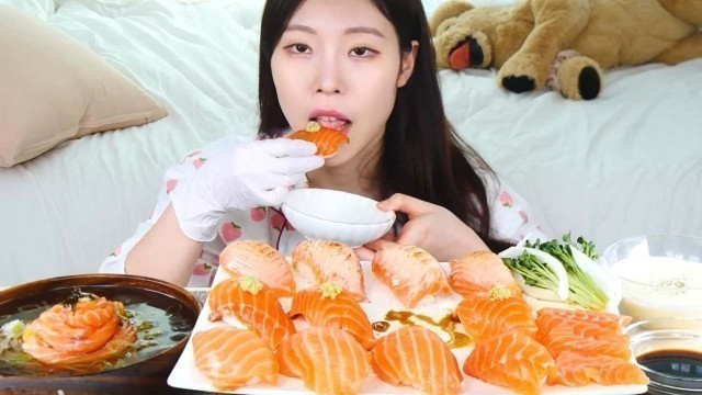 'Eating Show Chines food #Yummy Food #salmon #143'