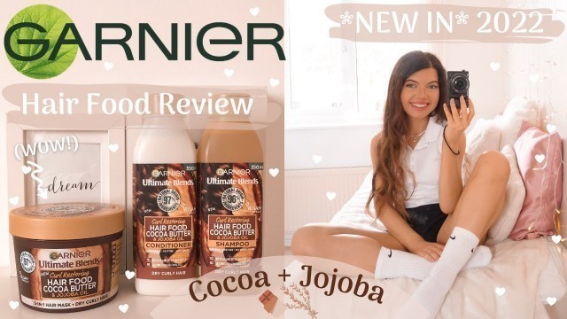 'GARNIER HAIR FOOD COCOA BUTTER + JOJOBA OIL HAIR MASK, SHAMPOO + CONDITIONER REVIEW | Unreal Results'