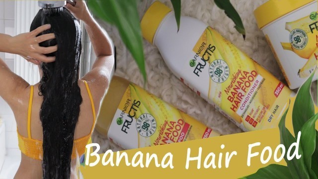 'I TRIED GARNIER FRUCTIS BANANA HAIR FOOD Shampoo & Conditioner 3in1 Hair Mask for dry hair | Review'