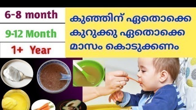 'Right Food In Right Time Is Important For Babies growth | Food chart for 6-12 Month Babies Malayalam'