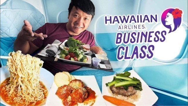 'Hawaiian Airlines EXTRA COMFORT vs. BUSINESS CLASS Flight & FOOD REVIEW! Los Angeles to Seoul'