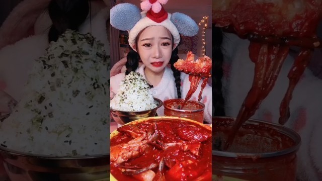 'Baby Carrot eating super spicy crap| Chines food| Mukbang super spicy grab| Asmr eating crap'