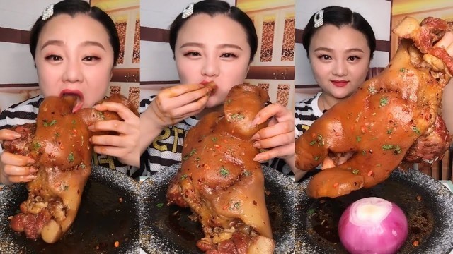 'ASMR Chines food Eating Show| Eat fatty meat, porkskin, pork thighs, beef ribs with eating shound#31'