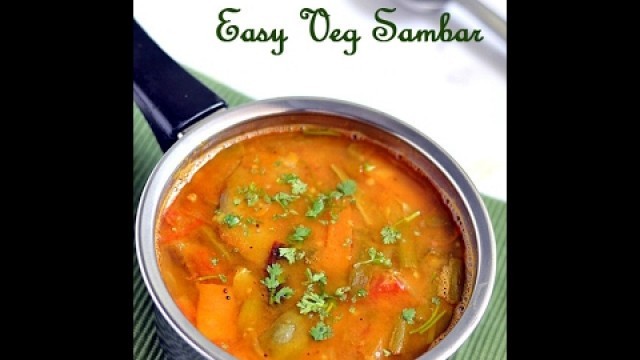 'Sambar in Pressure Cooker - Vegetable sambar recipe in pressure cooker - Kadamba Sambar Recipe'