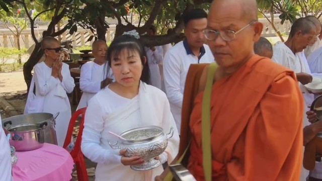 'Offering Food For Buddhist Monks,First Day Of Khmer New Year'