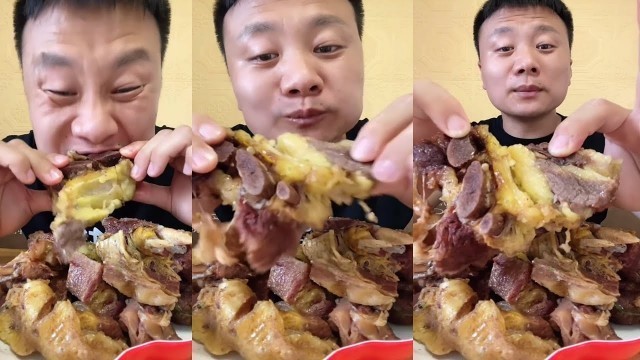 'Chines food Eating Show| Eat fatty meat, pork skin, pork , beef ribs.pork head with eating shound#27'