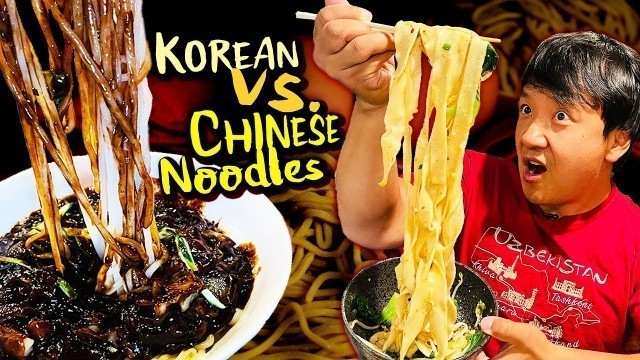 'CHINESE vs. KOREAN Noodles, Dallas LEGENDARY BBQ & H-mart FOOD REVIEW'