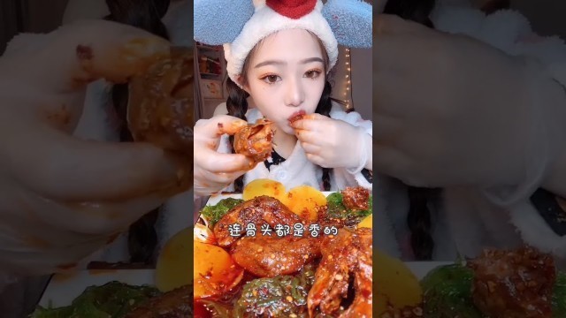 'Baby Carrot eating chicken fried| Chines food| Spicy food| Mukbang food| Asmr eating spicy food'