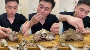 'Chines food eating show  Meat . belly .goat .sheep head look mouth watering with delicious sound #1'