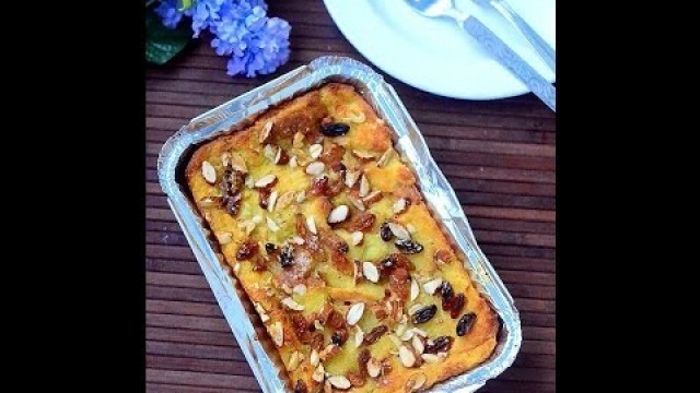 'Eggless Bread Pudding Recipe - Bread pudding without eggs'