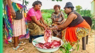 'Bizarre African Food!! Zimbabwe Village Cooks Whole Cow!!'